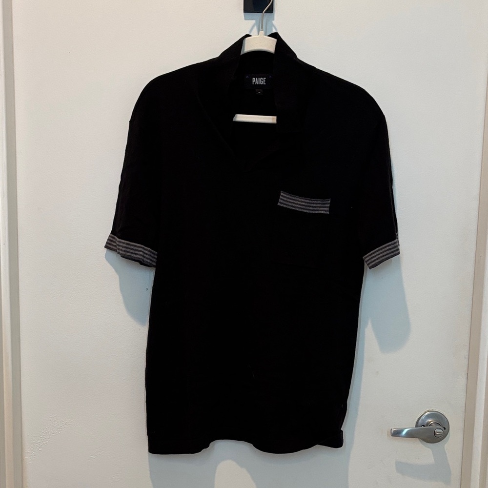 PAIGE Black Casual Button Down Shirt